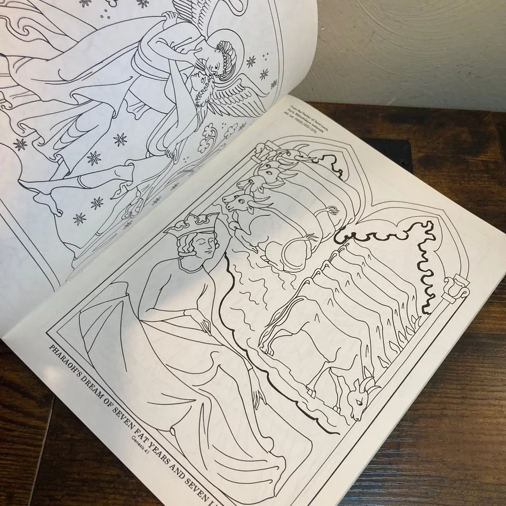 Bible Old Testament Coloring Book 1998 Vintage Medieval Art NEW Bellerophon Book